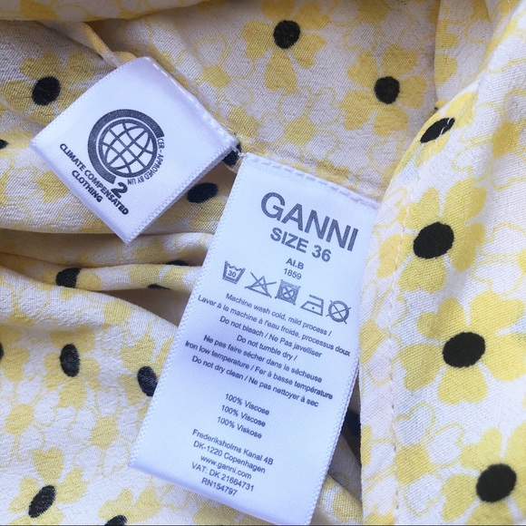 Ganni Floral Print Wrap Blouse Top Sz 36/ 4 - Picture 5 of 6